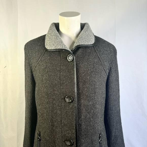 NICCOLINI BLACK WOOL TRENCH COAR WOMAN SIZE 8 - Picture 5 of 10